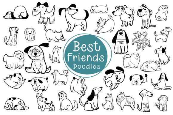 Best Friends Doodles for Branding and Design