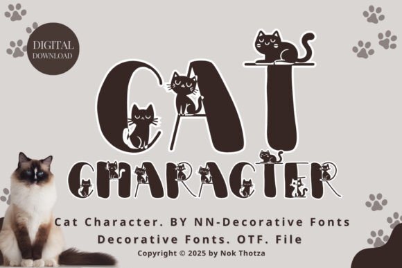 Cat Character Font for Web Design Projects