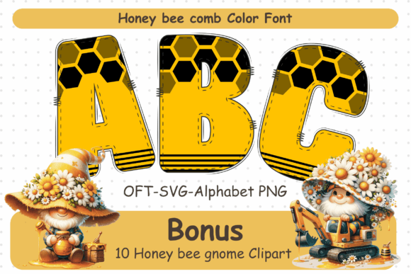 Honey Bee Comb Font for Playful Editorial Design
