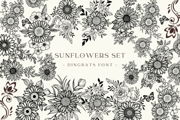 Sunflowers Set: A Sunny Typeface for Creative Projects